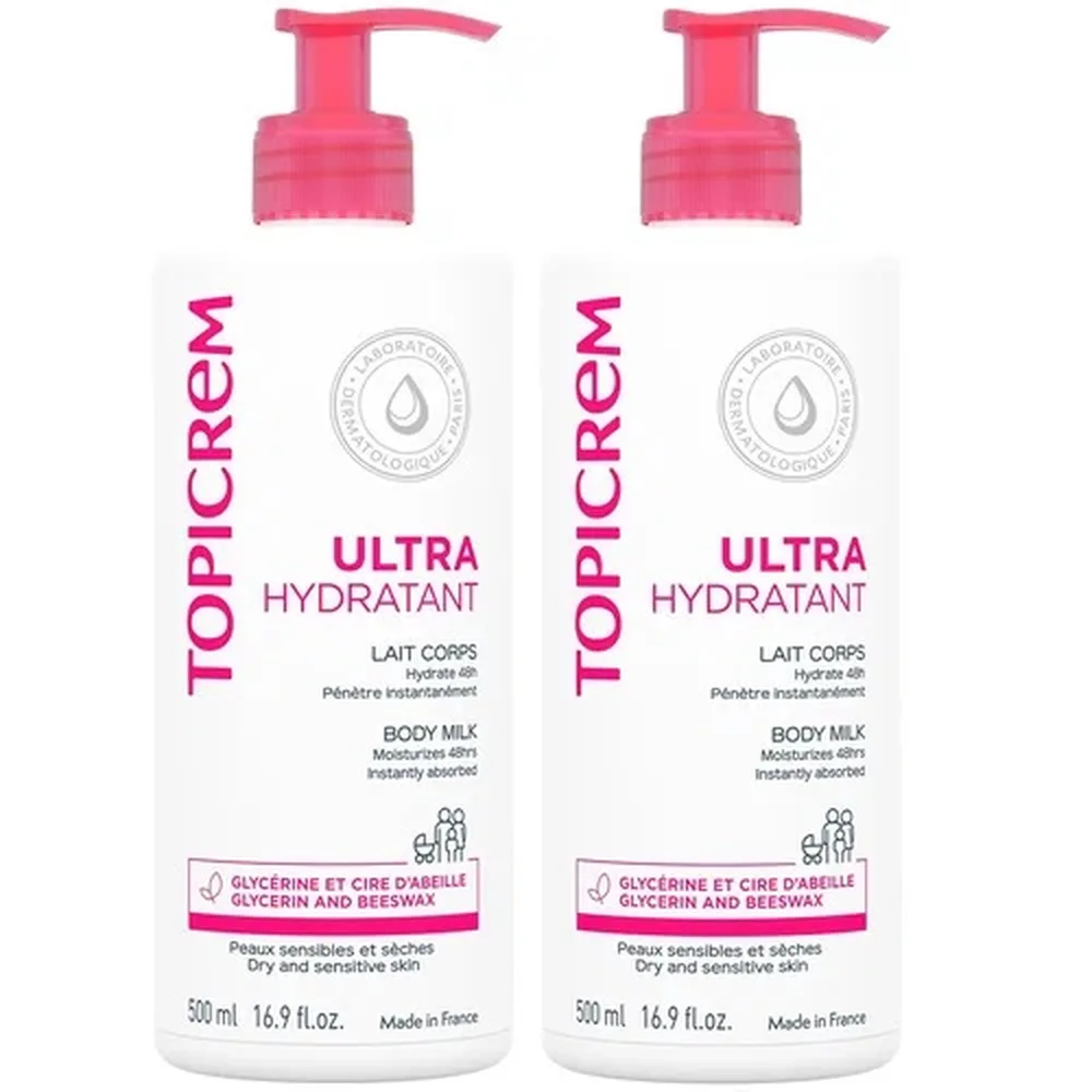 Topicrem ultra-moisturizing body milk kit 500 ml 2 pcs.
