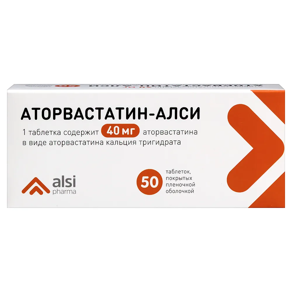 Atorvastatin-Alsi 40 mg 50 tablets, film-coated