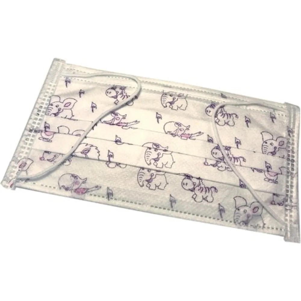 Medical mask non-woven materials hexagonal non-sterile three-layer with elastic 10 pcs. with pattern