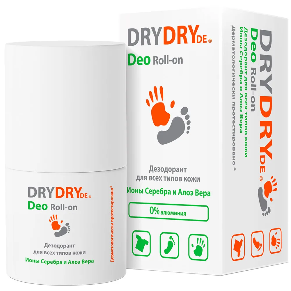 Drydry de deo deodorant for all skin types with silver ions and aloe vera 50 ml