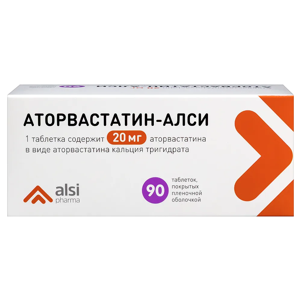 Atorvastatin-Alsi 20 mg 90 tablets, film-coated