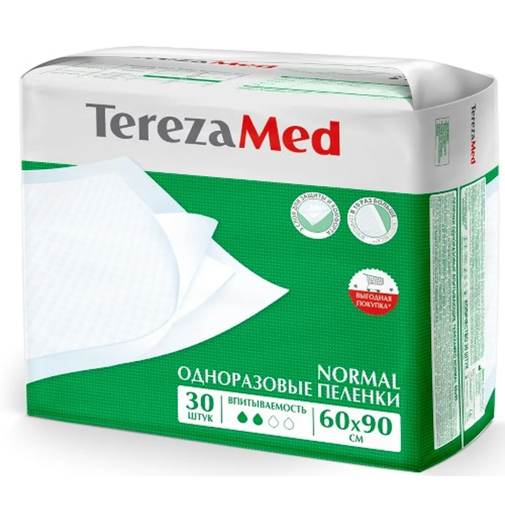 Terezamed Disposable Absorbent Underpads Normal 60x90 cm 30 pcs