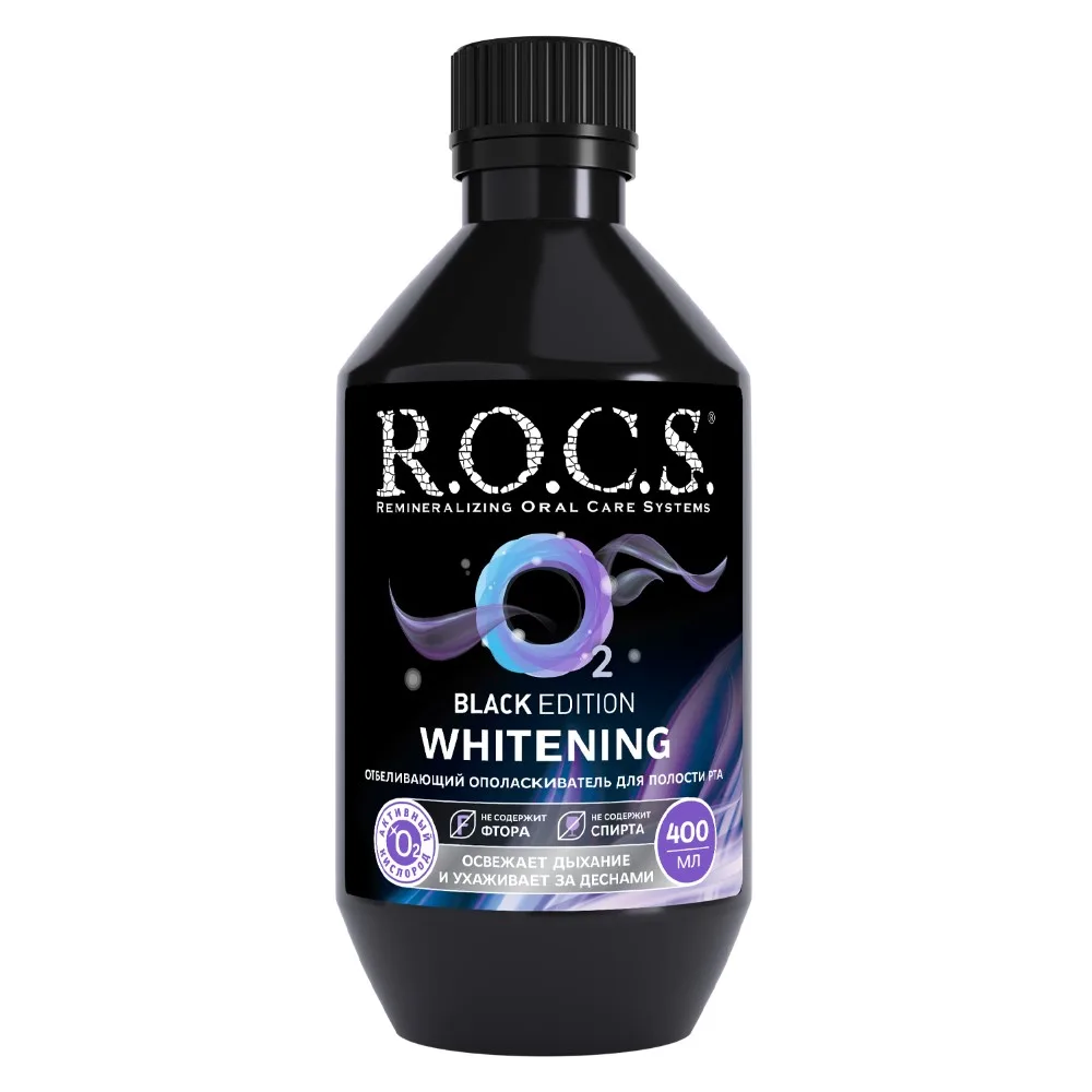 Rocs Whitening Mouthwash Black Edition 400 ml