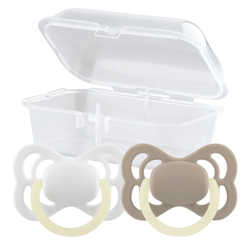 Lubby silicone pacifier with symmetrical nipple in case 0+ 2 pcs. / 33688