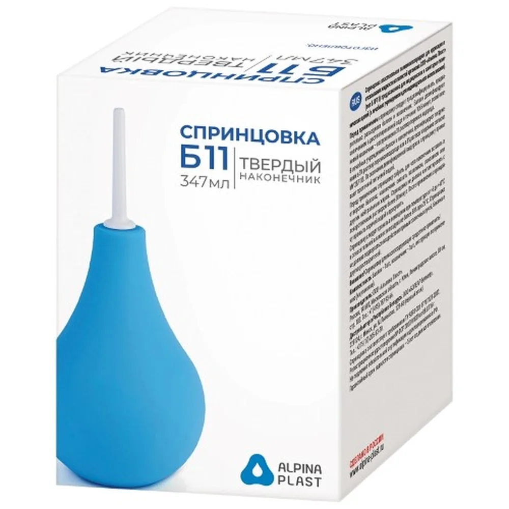 Enema bulb SP Alpina plastic hard tip B 11 347 ml in individual packaging