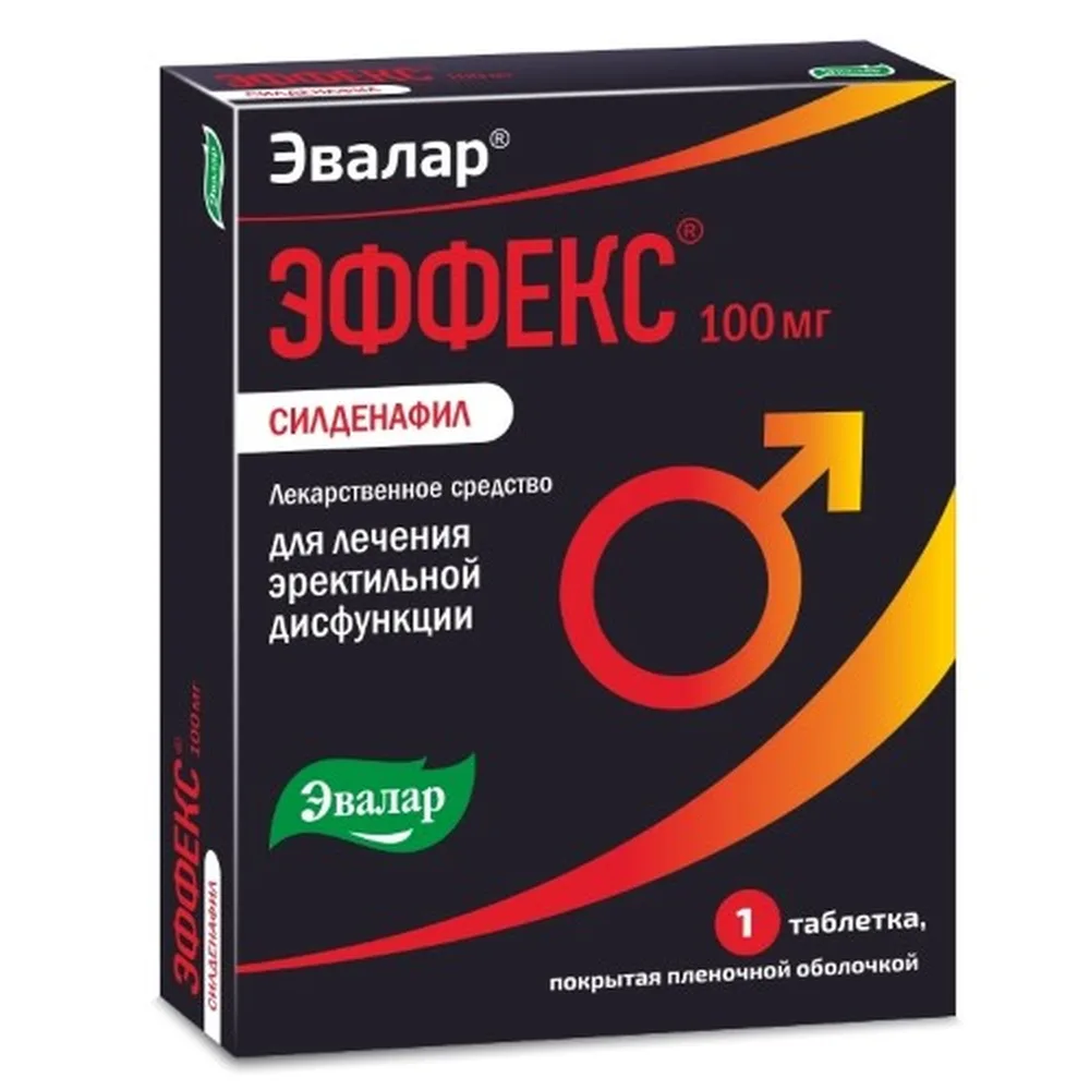 Effex Sildenafil 100 mg 1 tablet, film-coated