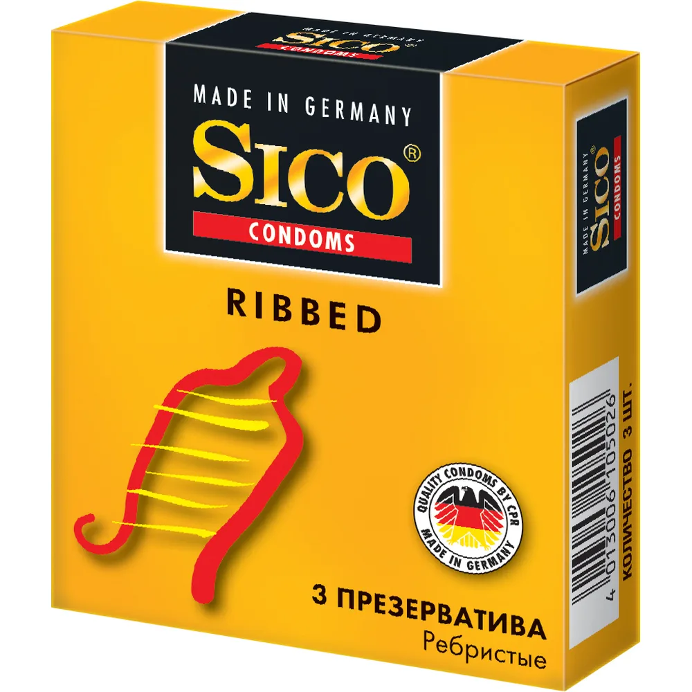 Sico Ribbed Condoms 3 pcs.