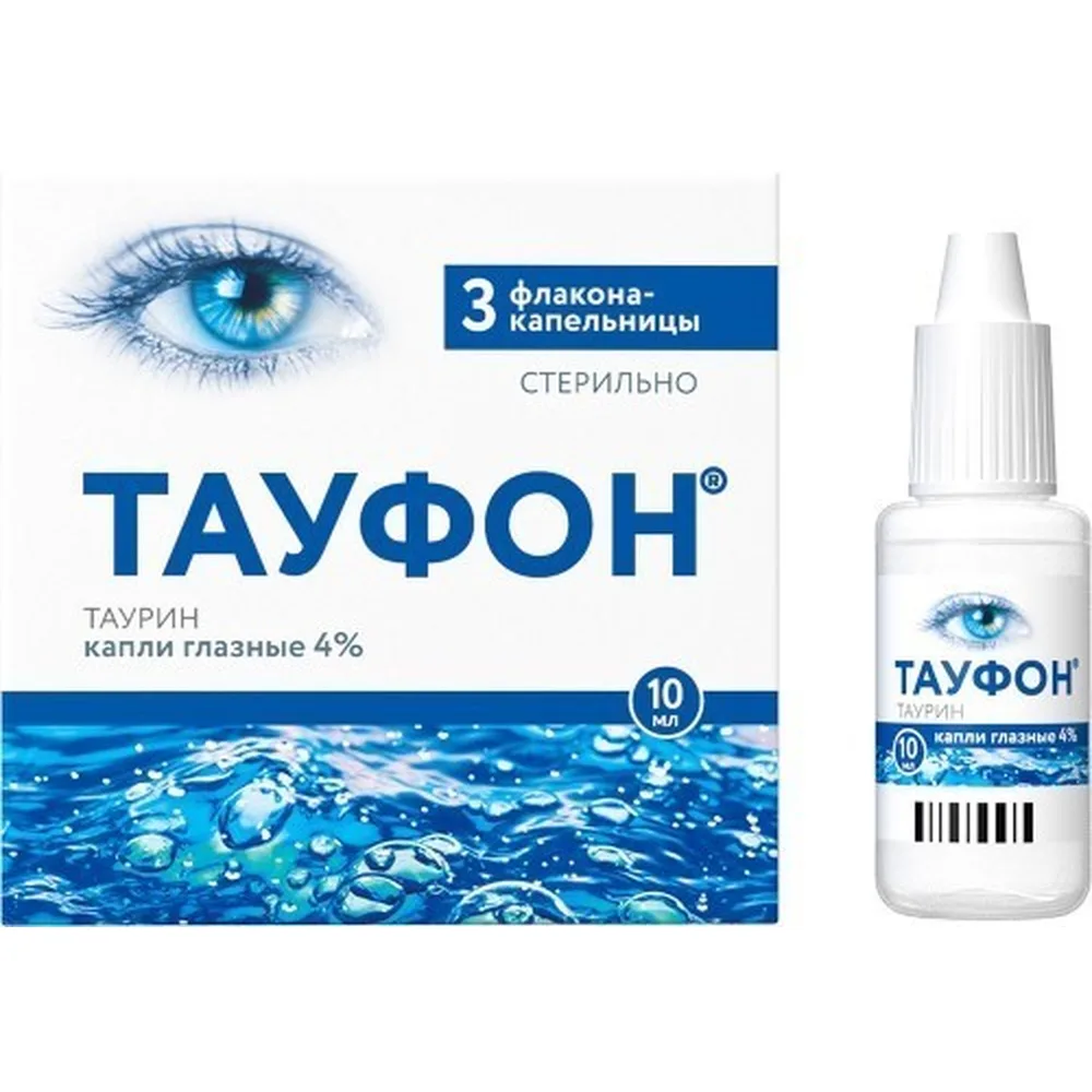 Taufon 4% 3 pcs dropper bottle eye drops 10 ml