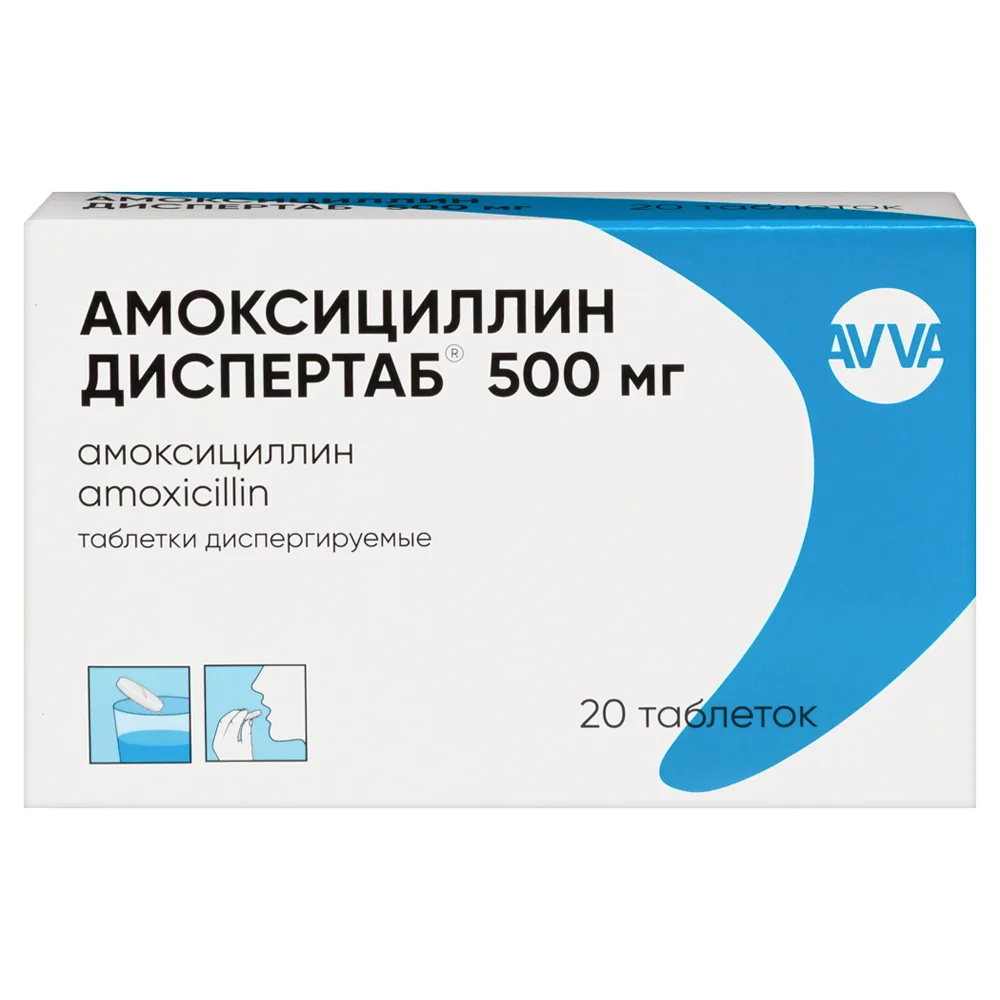 Amoxicillin DisperTab 500 mg 20 tablets dispersible
