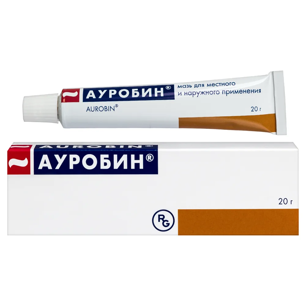 Aurobin 20 mg + 20 mg + 2 mg/g ointment for local and external use 20 g
