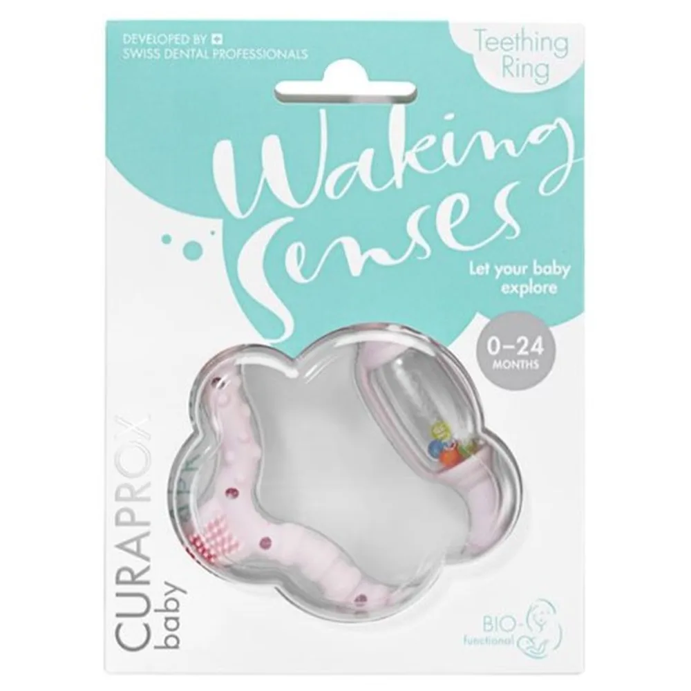 Curaprox Teething Ring (Gum Massager) for Children, Pink