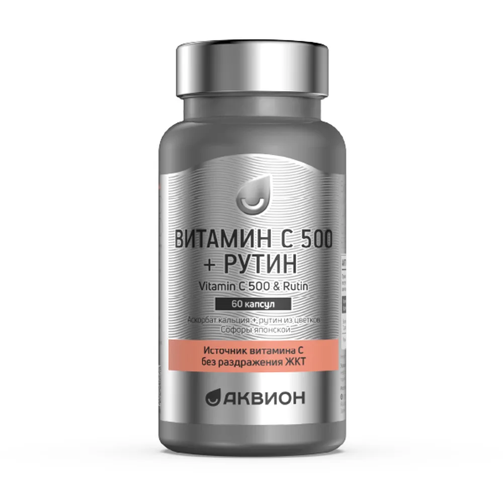 Akvion vitamin C 500 with rutin 60 capsules 835 mg