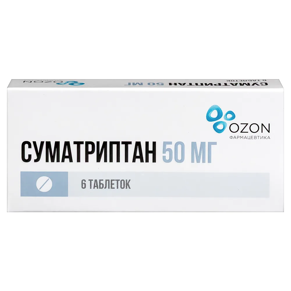 Sumatriptan 50 mg 6 tablets, film-coated