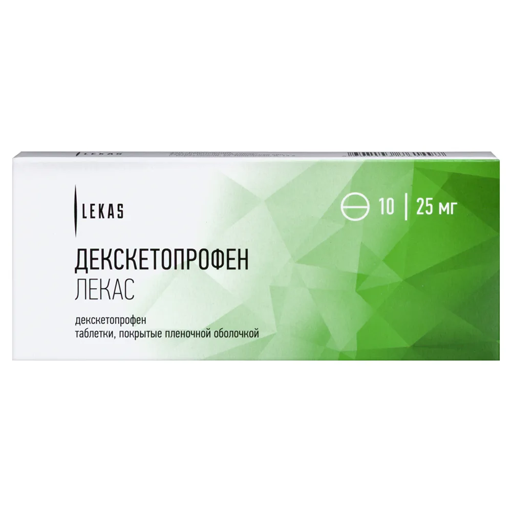Dexketoprofen Lekas 25 mg 10 coated tablets