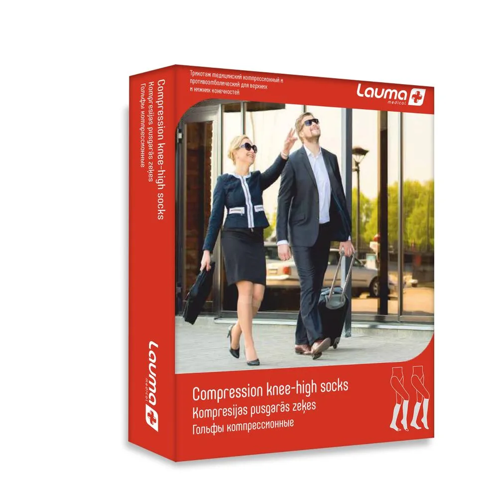 Lauma medical compression knee-high stockings class 2 size 3D black