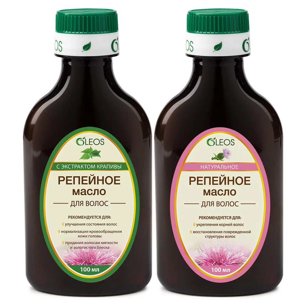 Oleos Burdock Oil Set 100 ml + Burdock Oil with Nettle Extract 100 ml