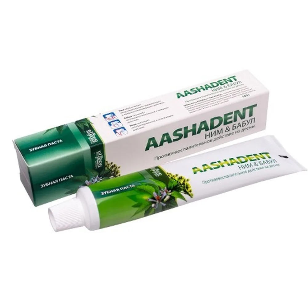 Aasha Herbals Toothpaste Neem and Babool Aashadent 100 g