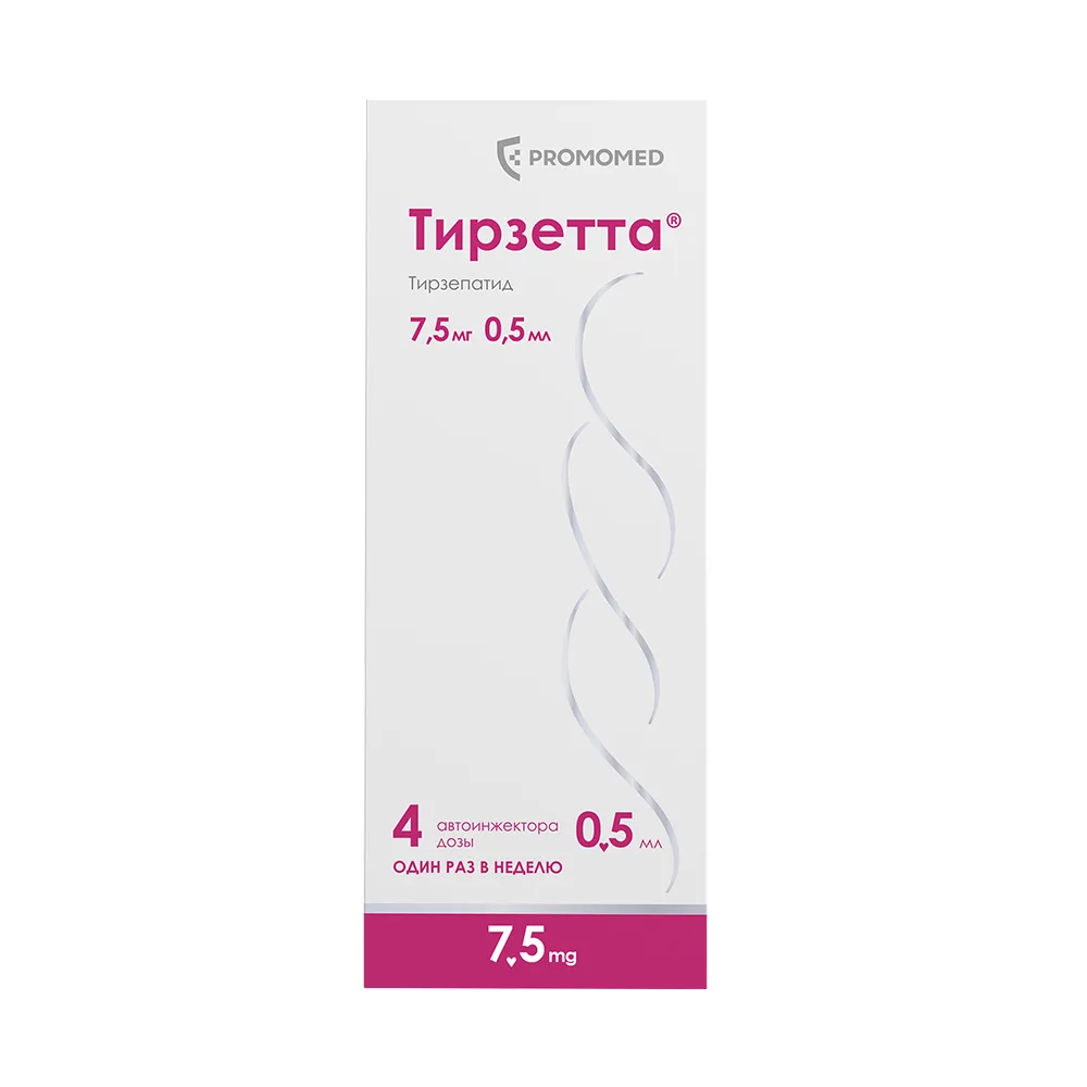 Tirzeta 7.5 mg 4 pcs syringe in auto-injector solution for subcutaneous injection