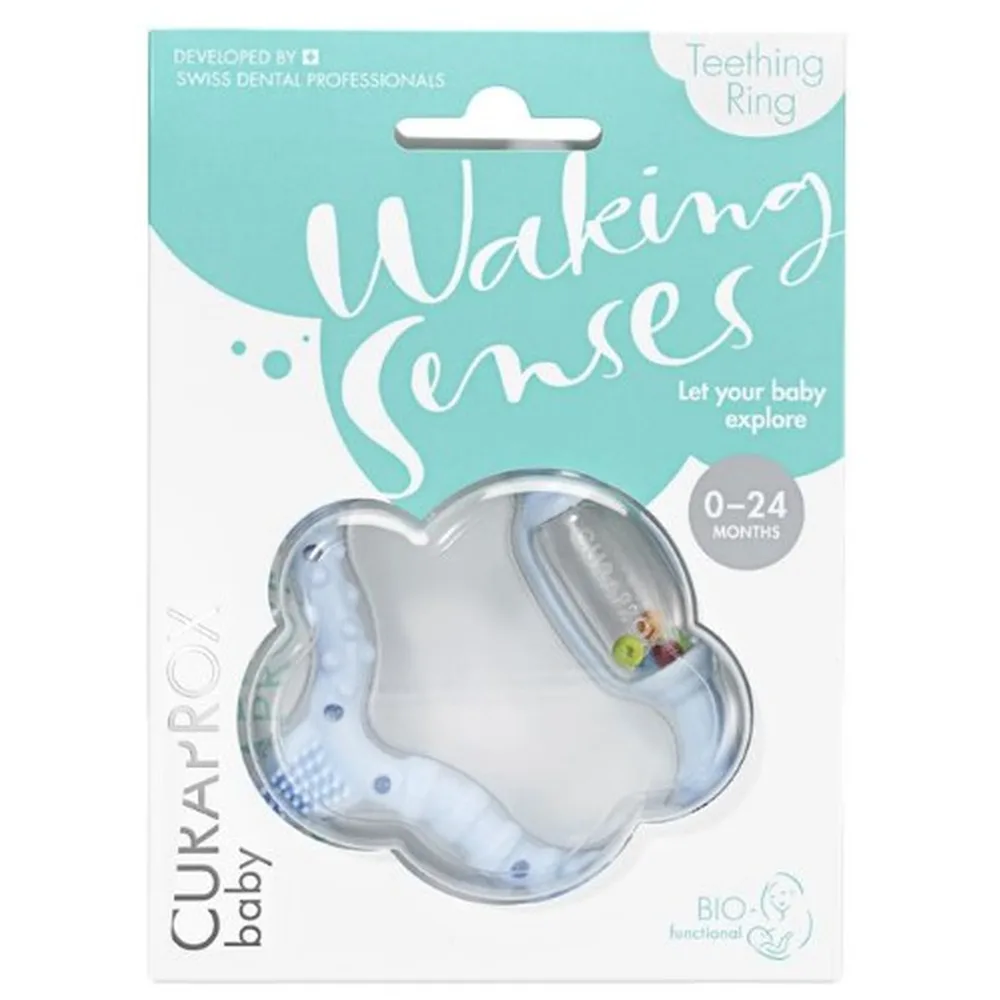 Curaprox Teething Ring (Gum Massager) for Children, Blue