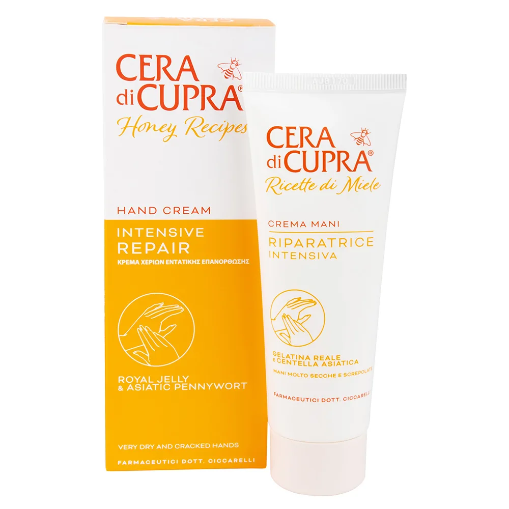 Cera di Cupra hand cream with royal jelly and pennywort extract for dry and damaged skin intensive restoration 75 ml
