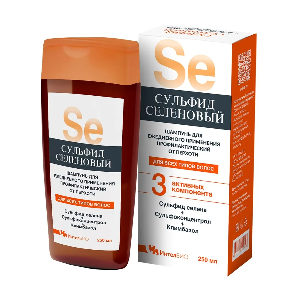 Selenium sulfide anti-dandruff shampoo for daily use preventive 250 ml