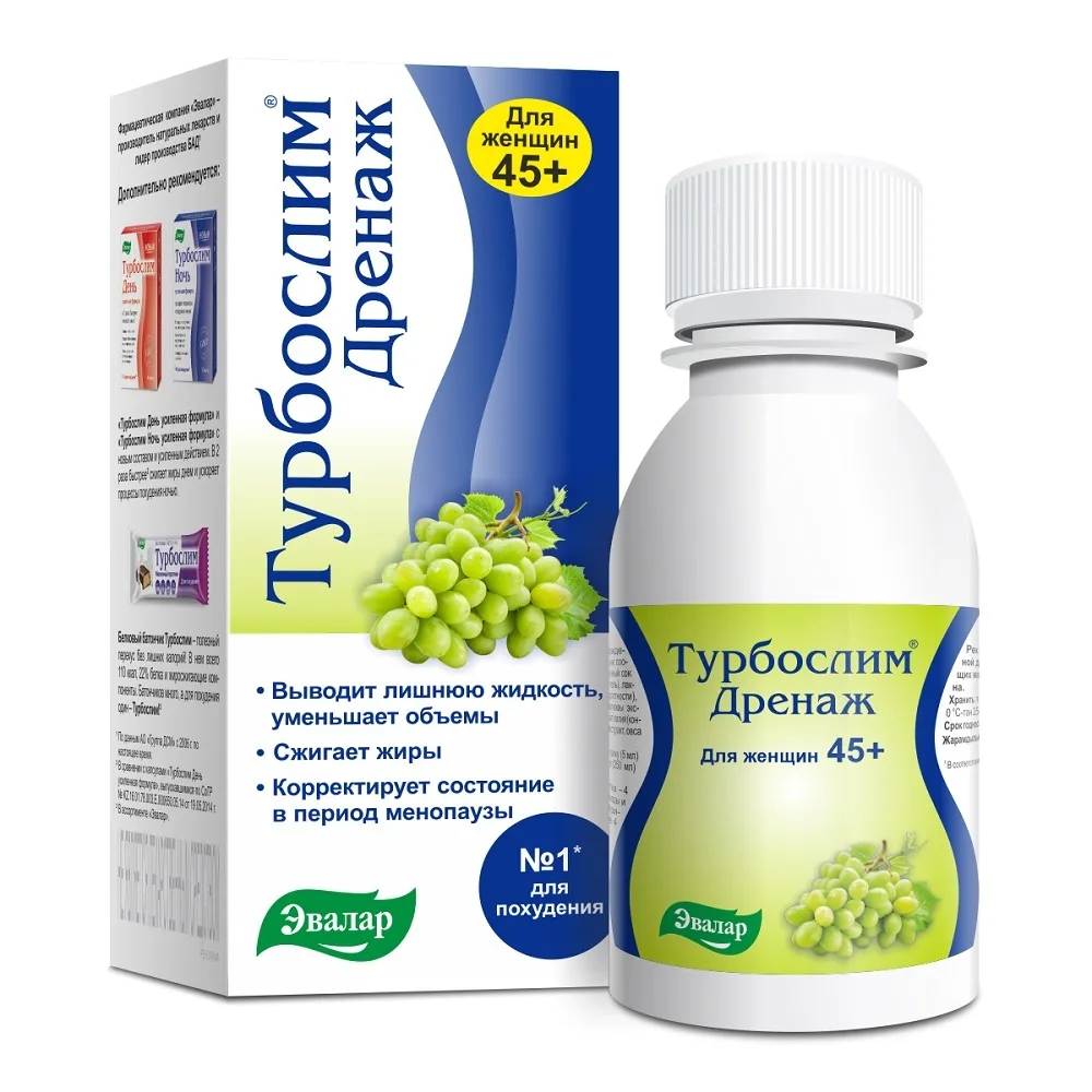 Turboslim Drainage for Women 45+ 100 ml Bottle Concentrate