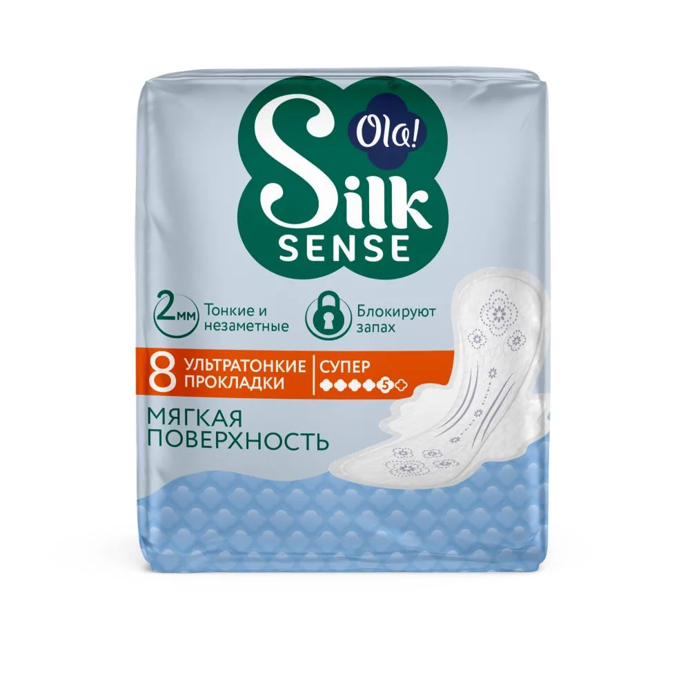 Ola Silk Sense Ultra-Thin Pads for Heavy Flow Soft Silk 8 pcs.
