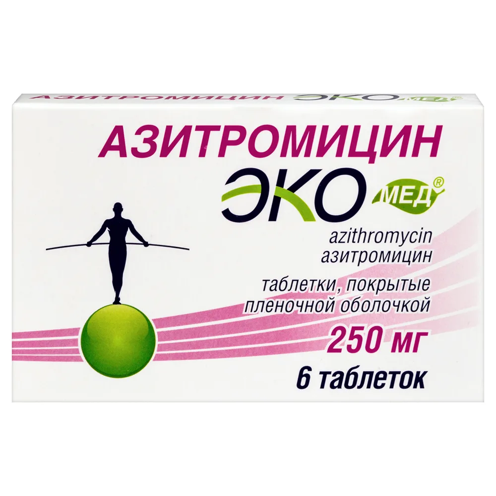 Azithromycin Ecomed 250 mg 6 tablets, film-coated