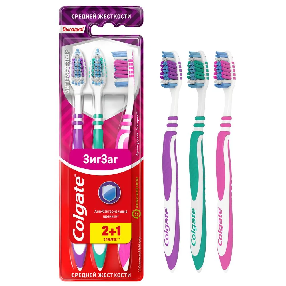 Colgate Zigzag Toothbrush/Medium/3 pcs/Promo