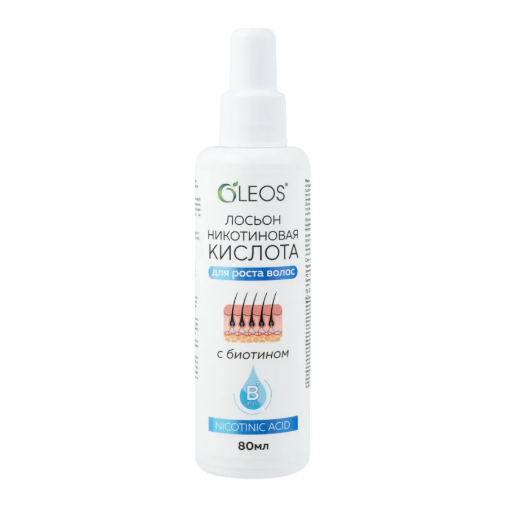 Oleos Nicotinic Acid Hair Growth Lotion with Biotin 80 ml