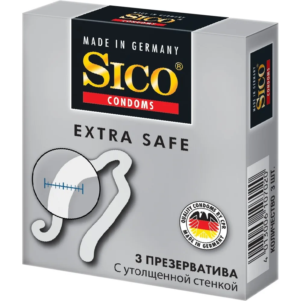 sico extra safe condoms with thickened wall 3 pcs.