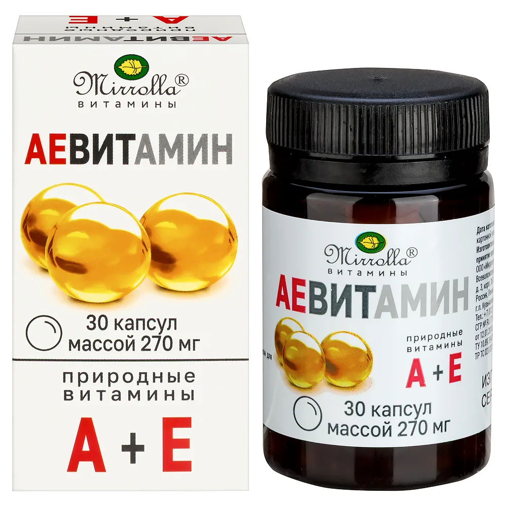 Mirrolla AE Vitamin C with Natural Vitamins 30 Capsules 270 mg