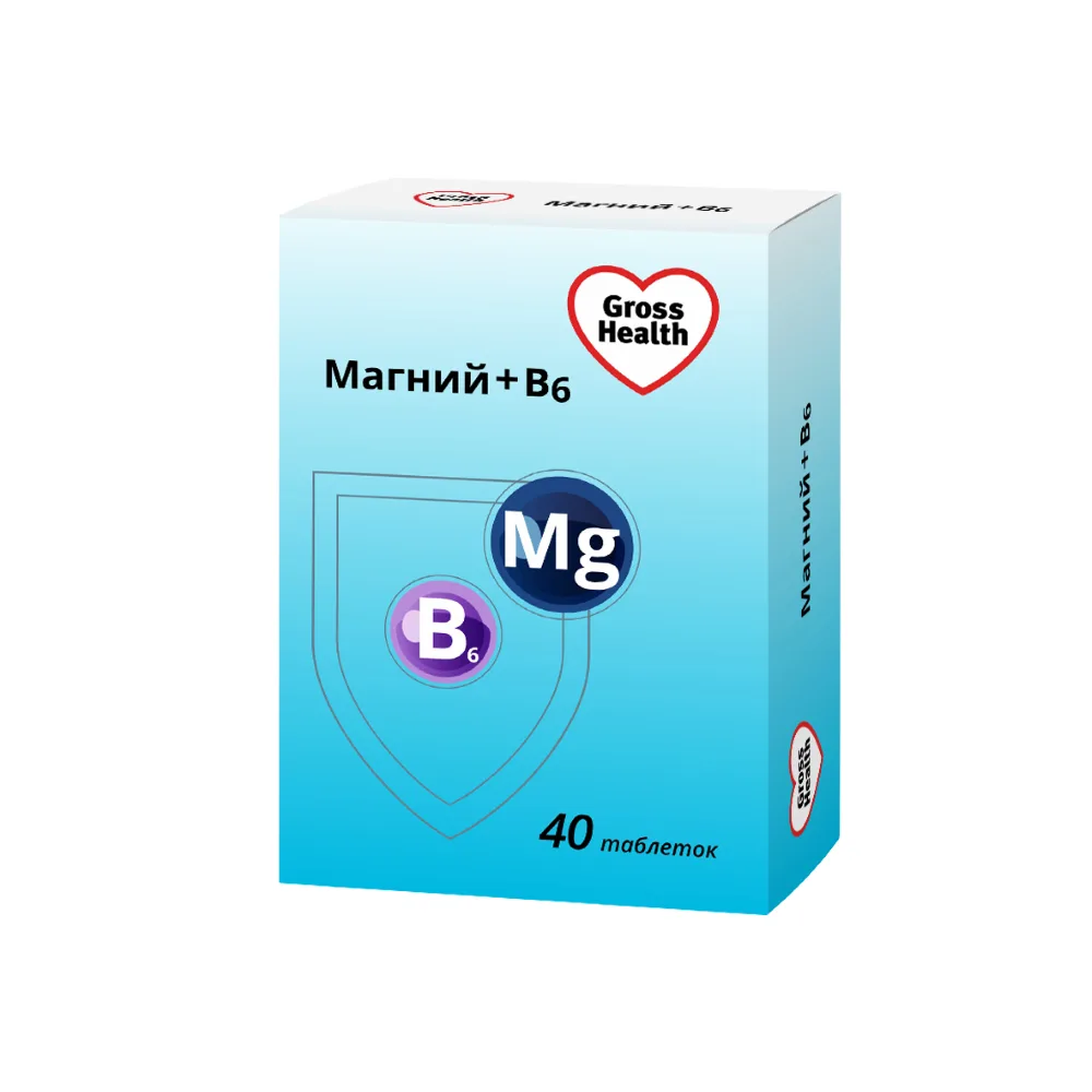 Gross Health Magnesium + B6 40 pcs tablets 600 mg/Erkapharm