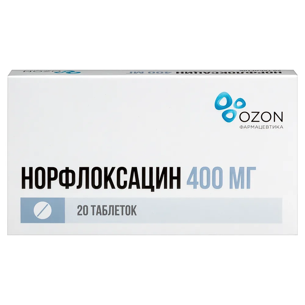 Norfloxacin 400 mg 20 coated tablets