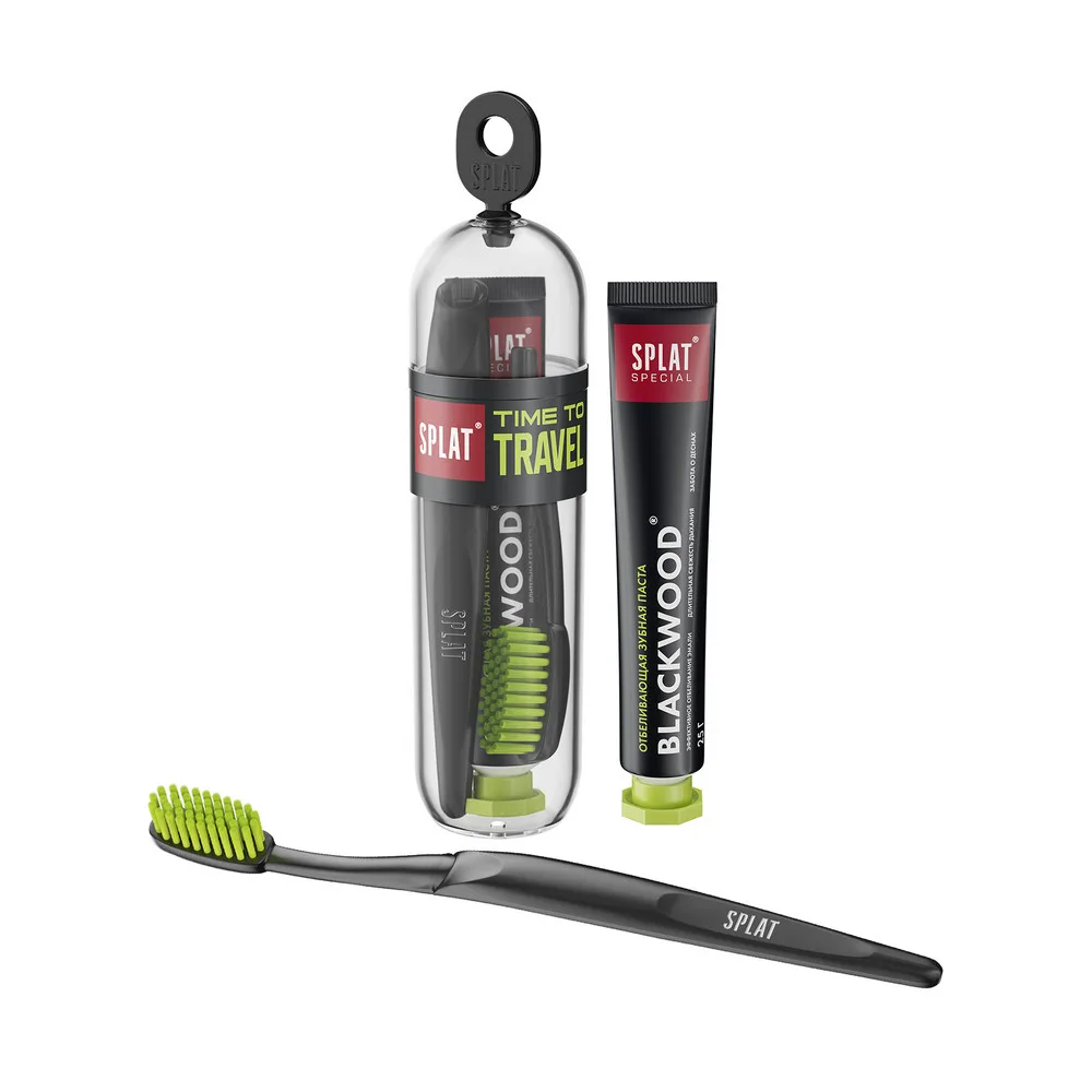 Splat travel kit/blackwood toothpaste 25 g + medium toothbrush