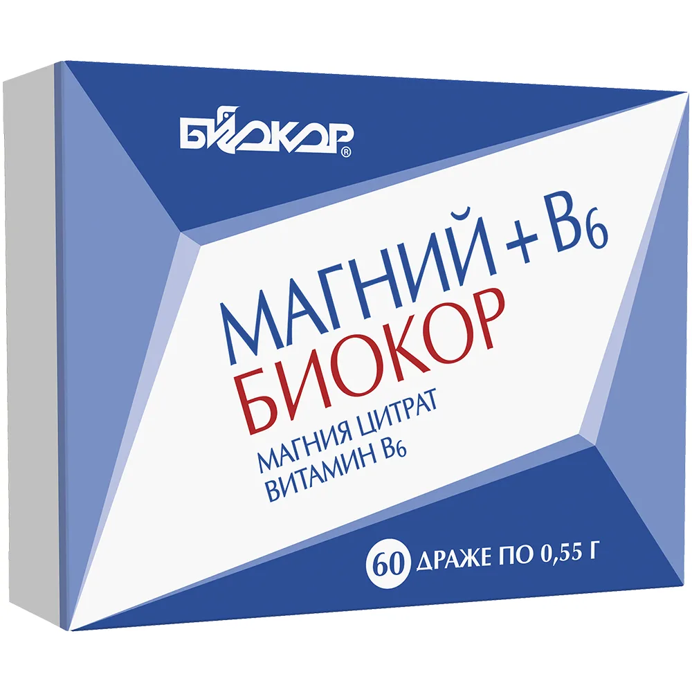 Magnesium + B6 Biocor 60 pcs dragee 0.55 g