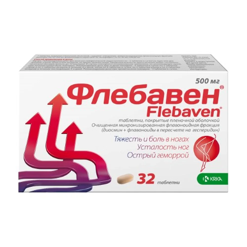 Phlebaven 500 mg 32 coated tablets