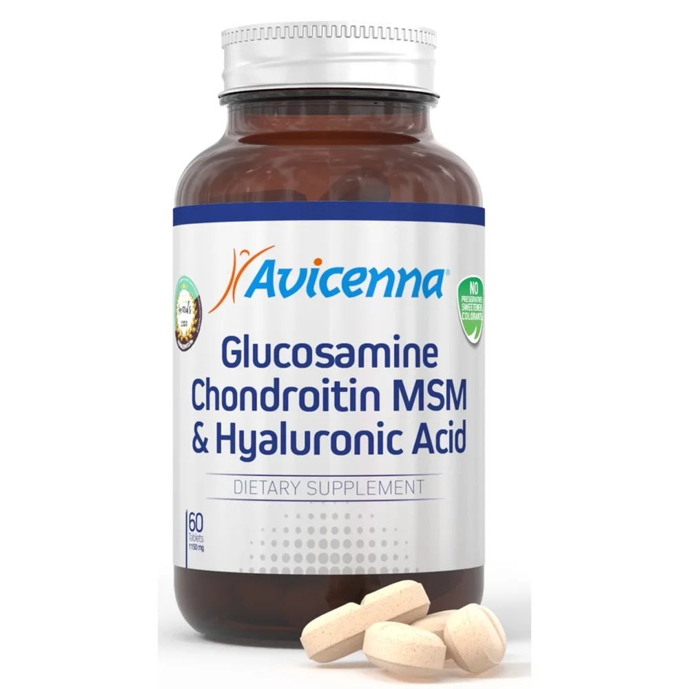 Avicenna glucosamine chondroitin MSM and hyaluronic acid 60 tablets 1150 mg