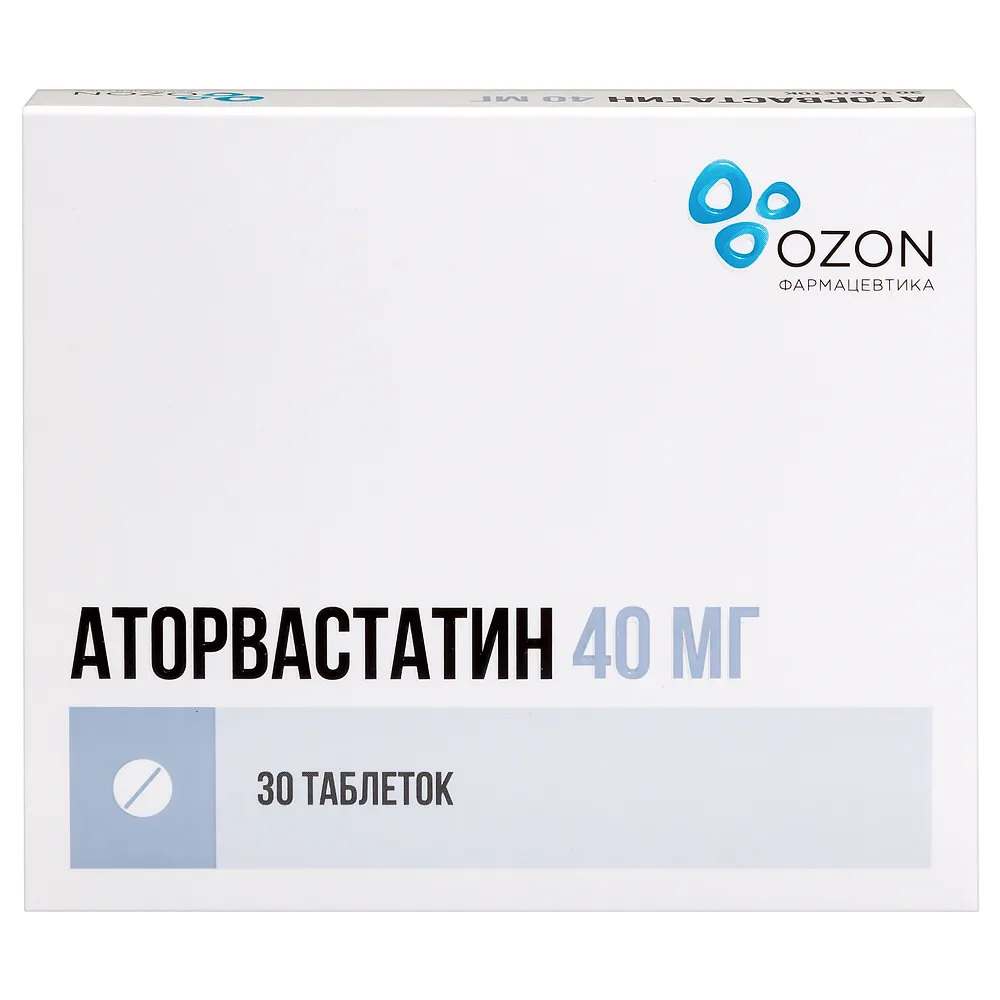 Atorvastatin 40 mg 30 coated tablets