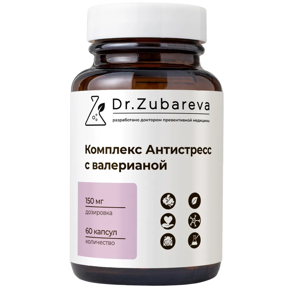 Dr Zubareva Anti-Stress Complex with Valerian 60 capsules 330 mg