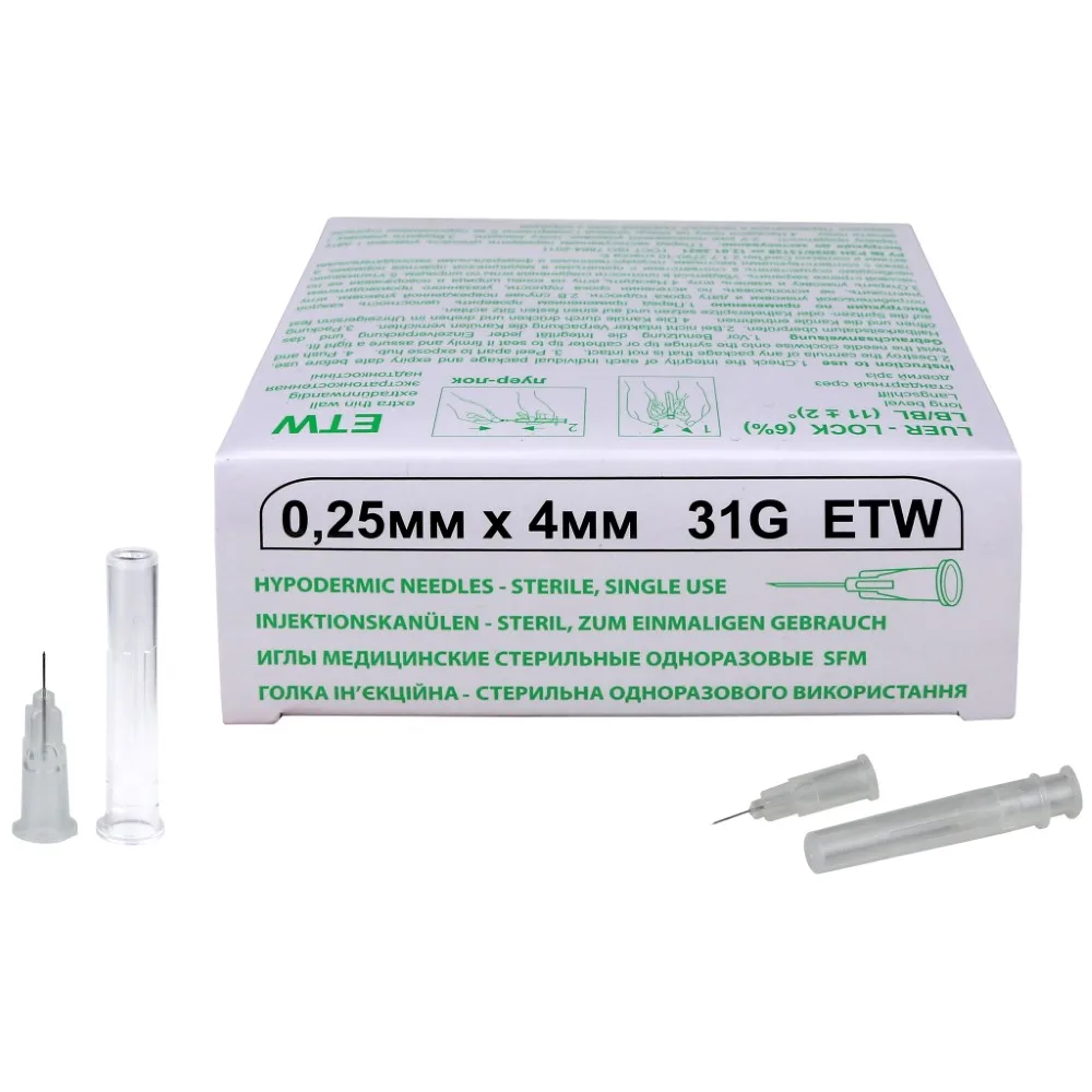 SFM Sterile Disposable Medical Needles 31G 0.25 mm x 4 mm ETW 50 pcs.