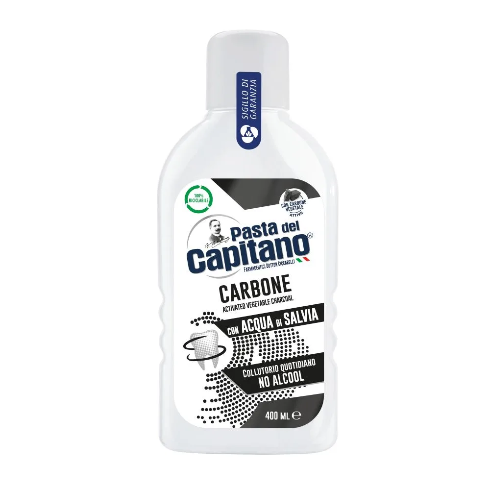 Pasta del Capitano Mouthwash with Activated Charcoal 400 ml
