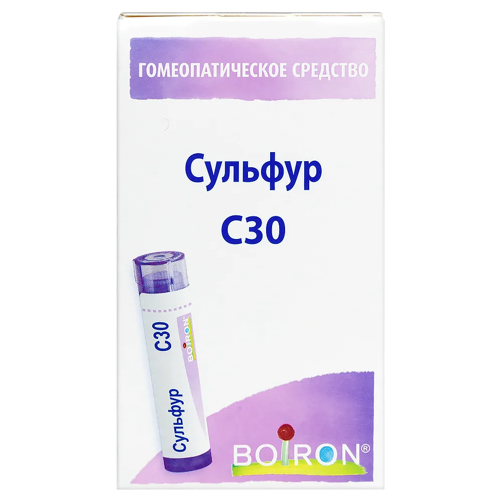 Sulfur C30 Homeopathic Monocomponent Mineral-Chemical Preparation 4 g Homeopathic Granules