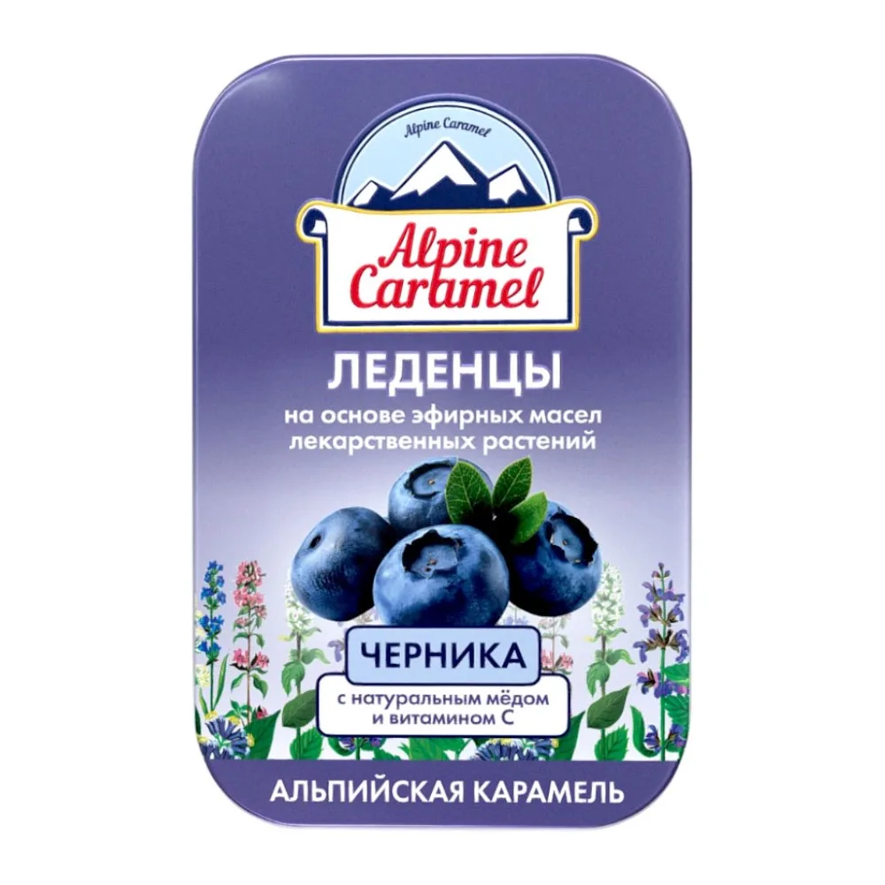 Alpine Caramel Children's Candies with Natural Honey and Vitamin C Blueberry Flavor 53 g