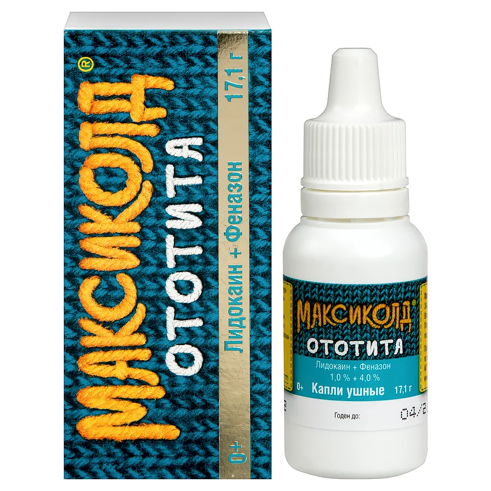 Maxicold Otitis 1%+4% 17.1 (15 ml) dropper bottle ear drops