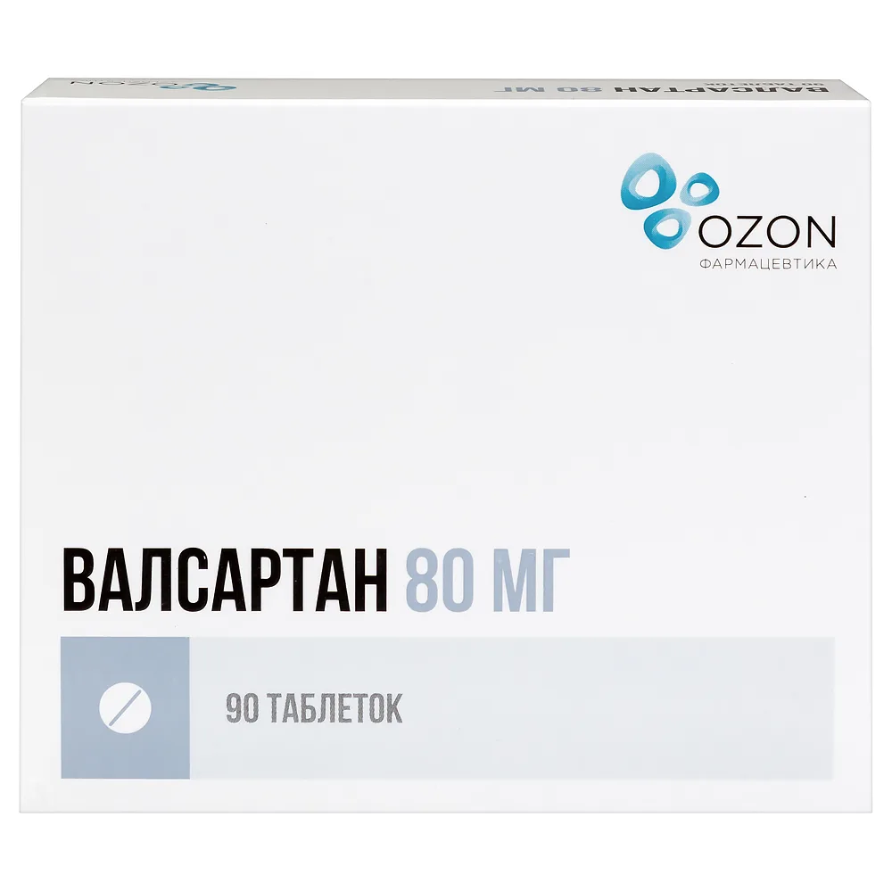 Valsartan 80 mg 90 tablets in blister, film-coated
