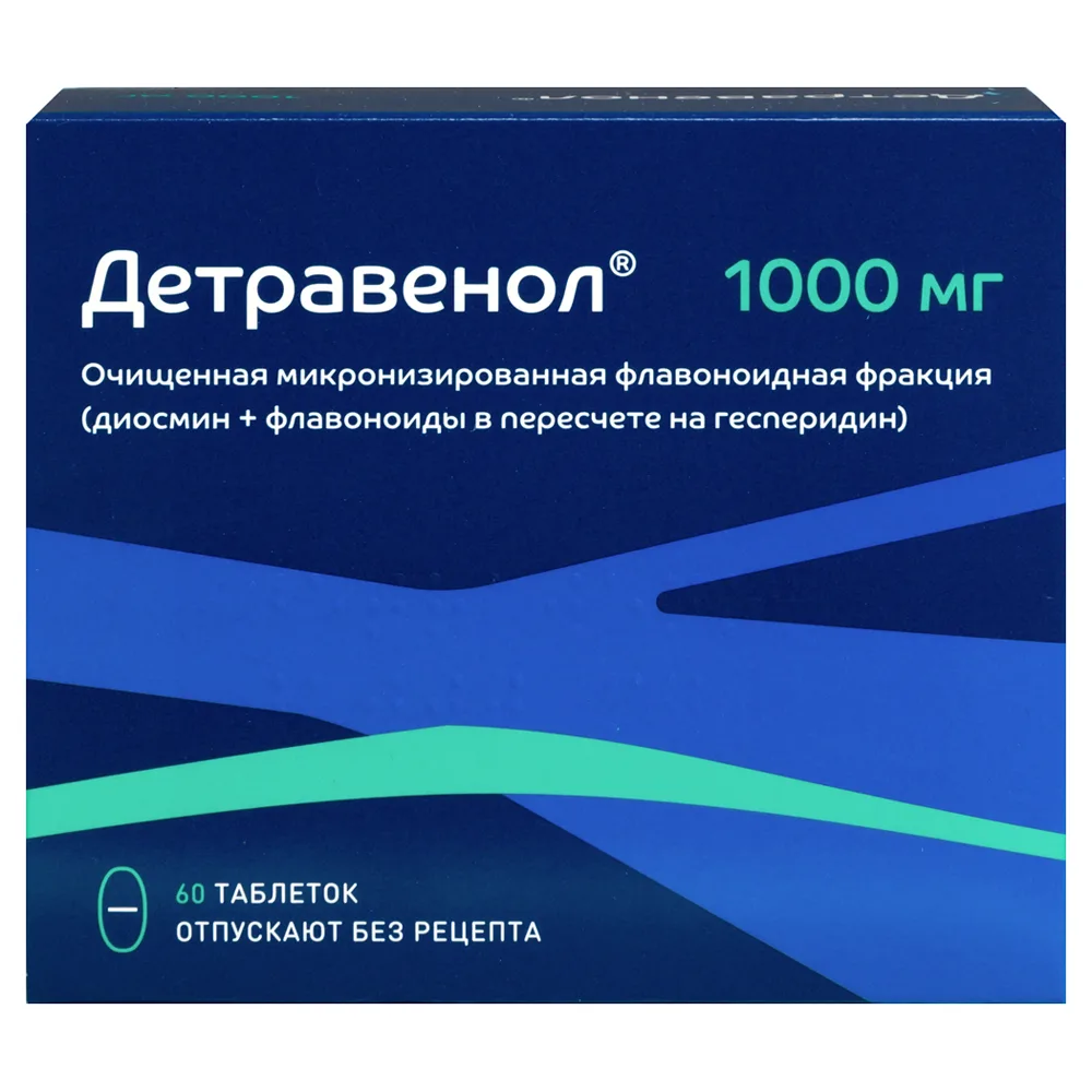 Detravenol 1 g 60 tablets, film-coated