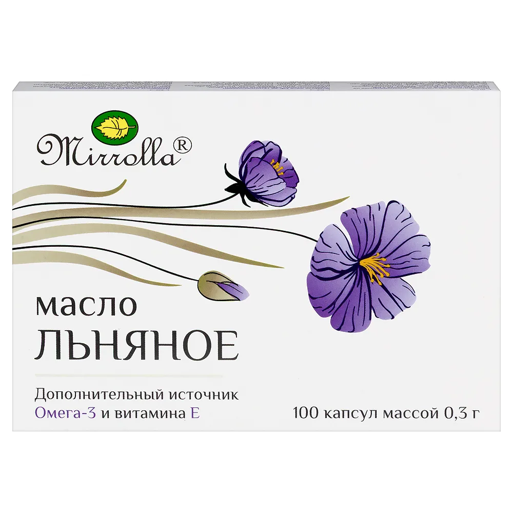 Mirrolla flaxseed oil complex with vitamin E 100 capsules 0.3 g