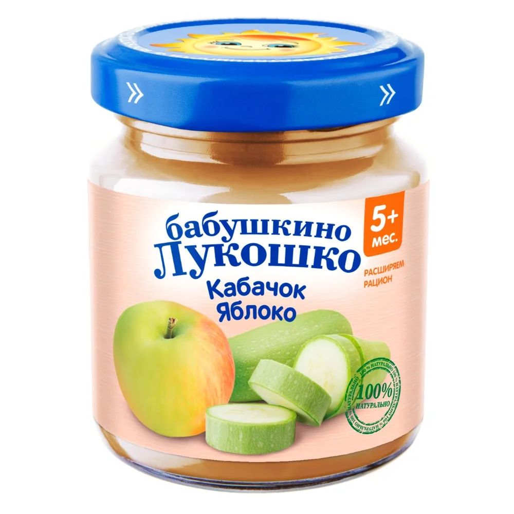 Babushkino Lukoshko Puree of Zucchini and Apples for Baby Food 100 g