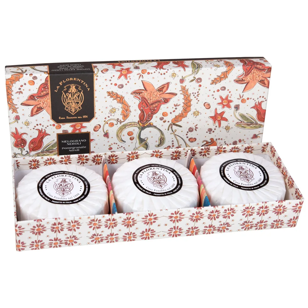 La Florentina kit toilet soap solid pomegranate and neroli flower 115 g 3 pcs.